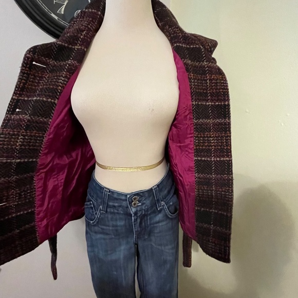 CABi Brown wool blend Tie Vest- vibrant Houndstooth woven XS - Picture 8 of 10